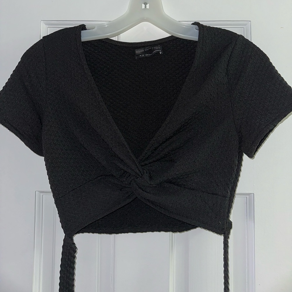 Cropped tie/wrap shirt - Urban Outfitters